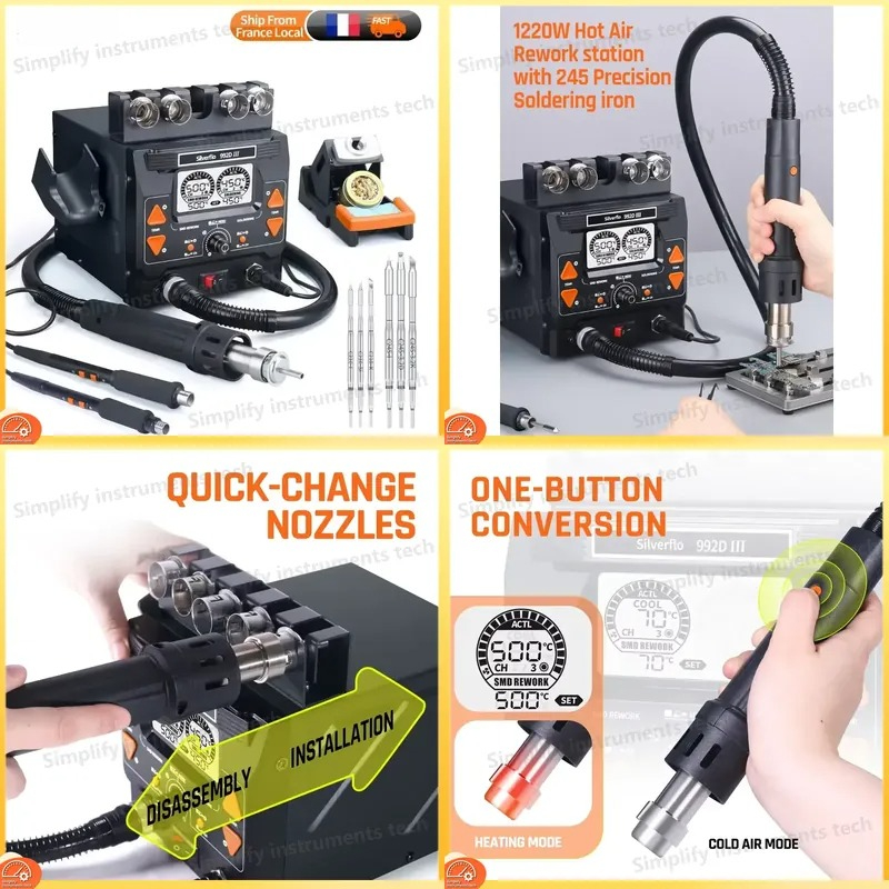 C210 Precision Soldering Station - محطة لحام سيلفرفلو 992D III بقوة