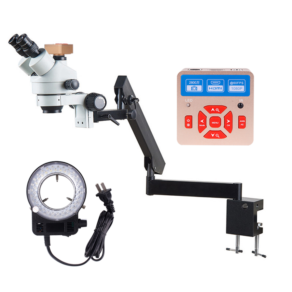 Trinocular Stereo Microscope 7X-45X - حامل مرن لتثبيت الميكروسكوب مع كاميرا