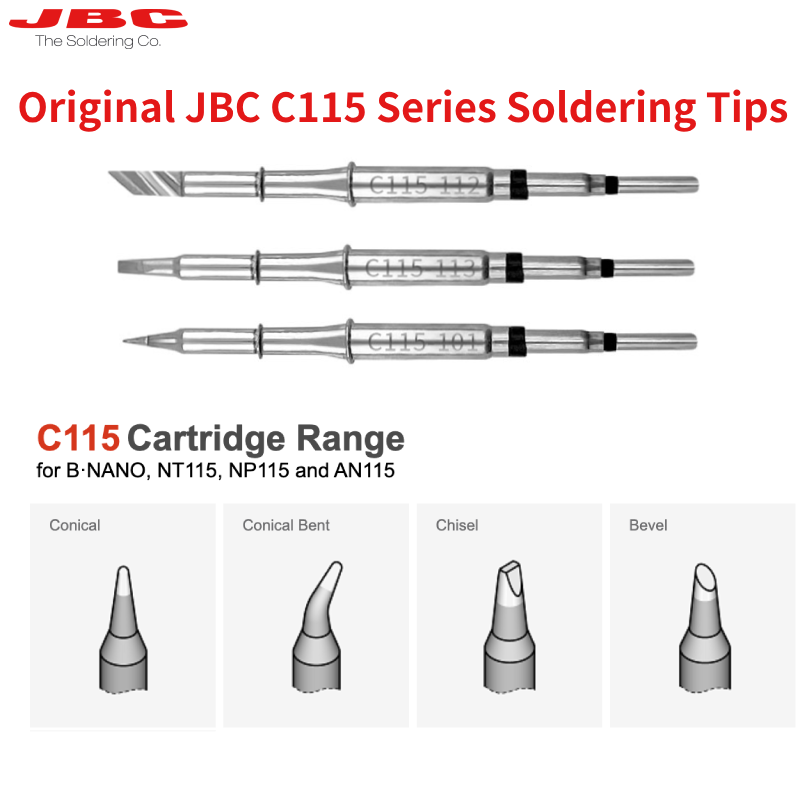 C115 Nano Soldering Iron Station - الأصلي JBC C115 خراطيش سبيكة لحام