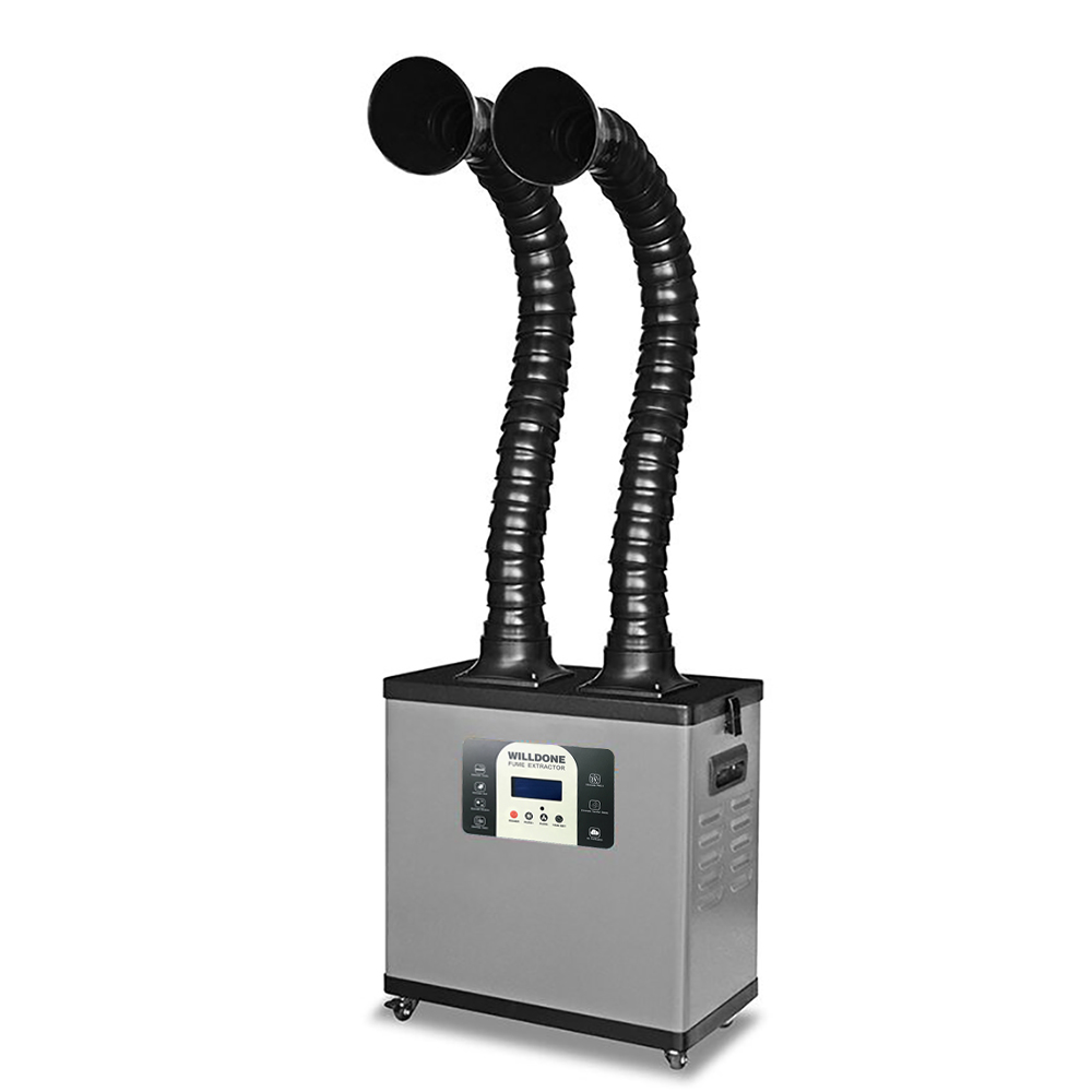 Fume Extractor Soldering Dual Arm - C200Y المحمولة عالية الطاقة المزدوجة الأسلحة