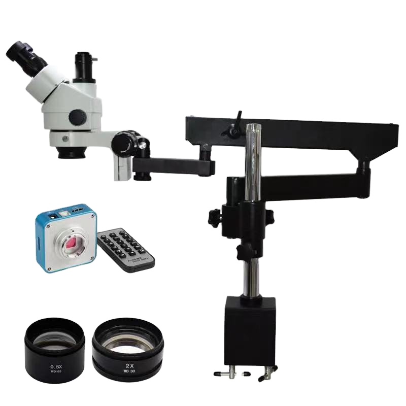 Articulating Arm Boom Stand Microscope - 48MP 3.5X-90X مرنة تتحرك مفصلية الذراع