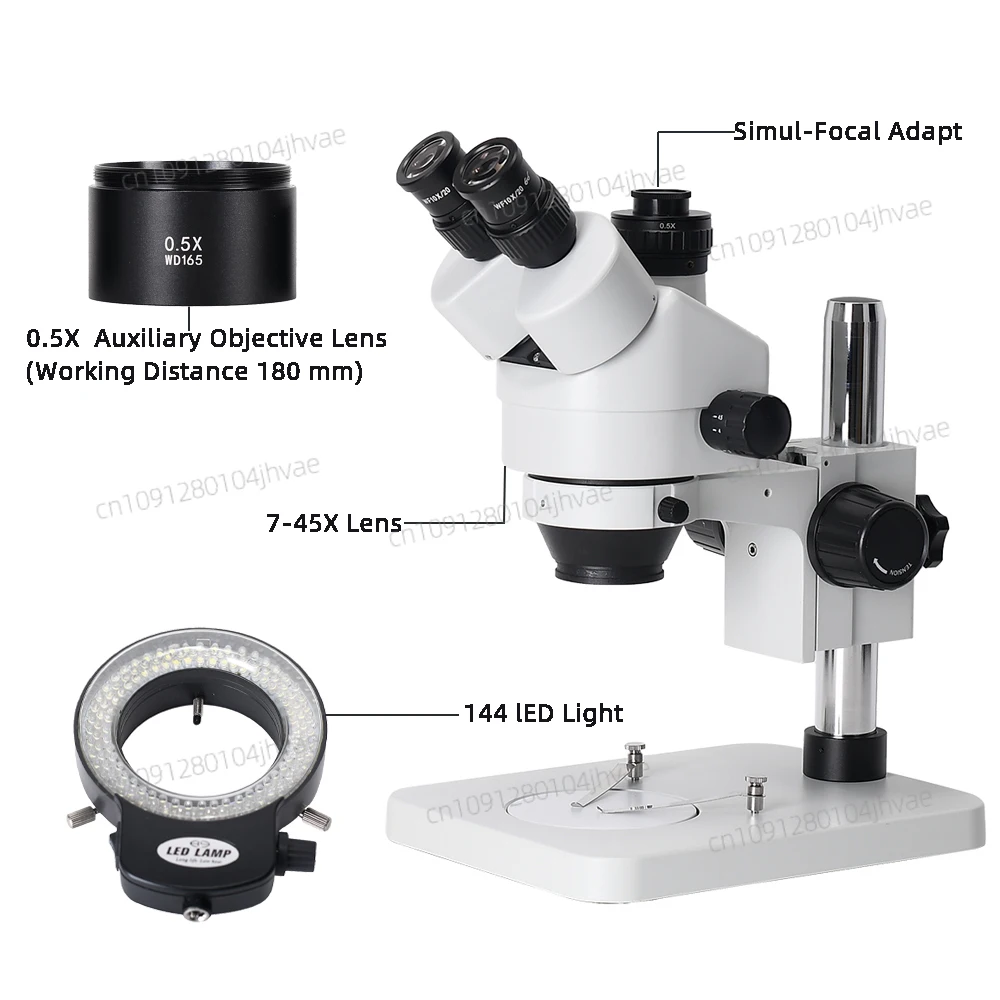Trinocular Stereo Microscope 7X-45X - 2025 جديد الصورة الحقيقية 3.5X-45X 7X-45X