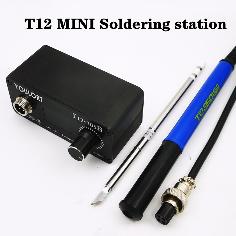 T12 Soldering Station Oled - محطة سبيكة لحام صغيرة T12-705B أطراف