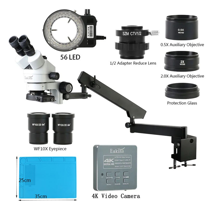 Simul-Focal Industrial Microscope 4K Hdmi - Simul البؤري الصناعي ثلاثي العينيات مجهر