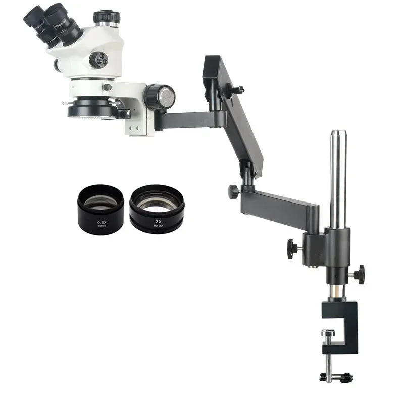 Articulating Arm Boom Stand Microscope - مجهر ستيريو ثلاثي العدسات جديد 2026