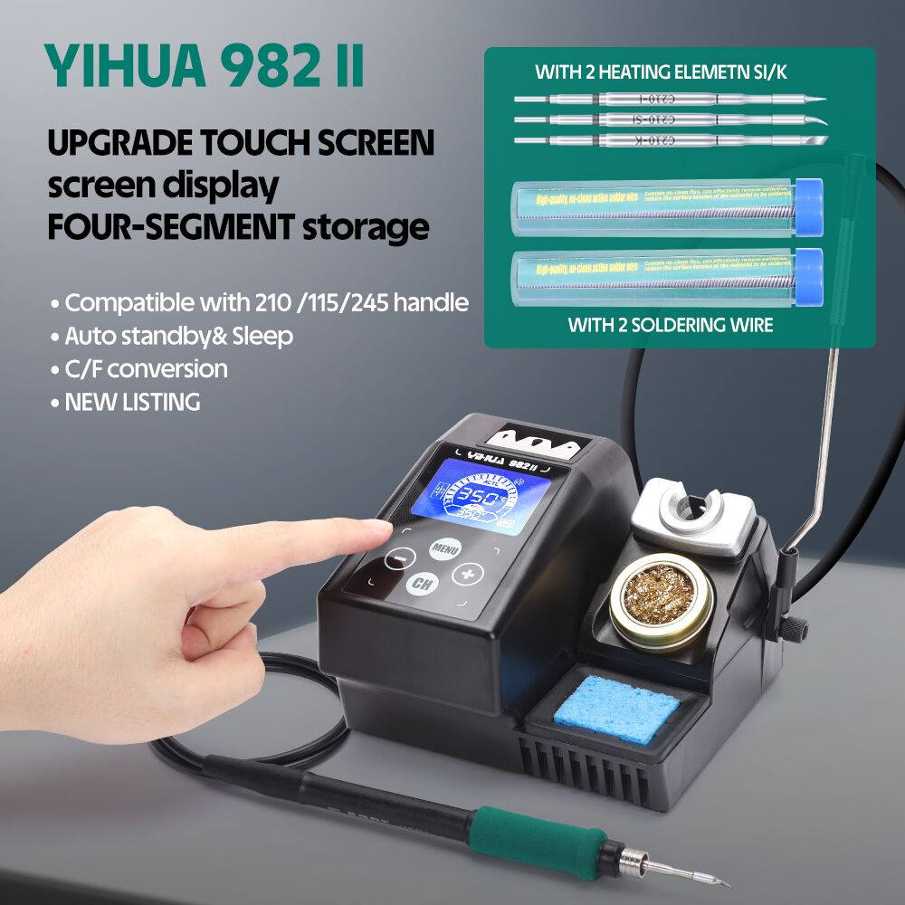 C210 Precision Soldering Station - YIHUA 982-II شاشة تعمل باللمس C245