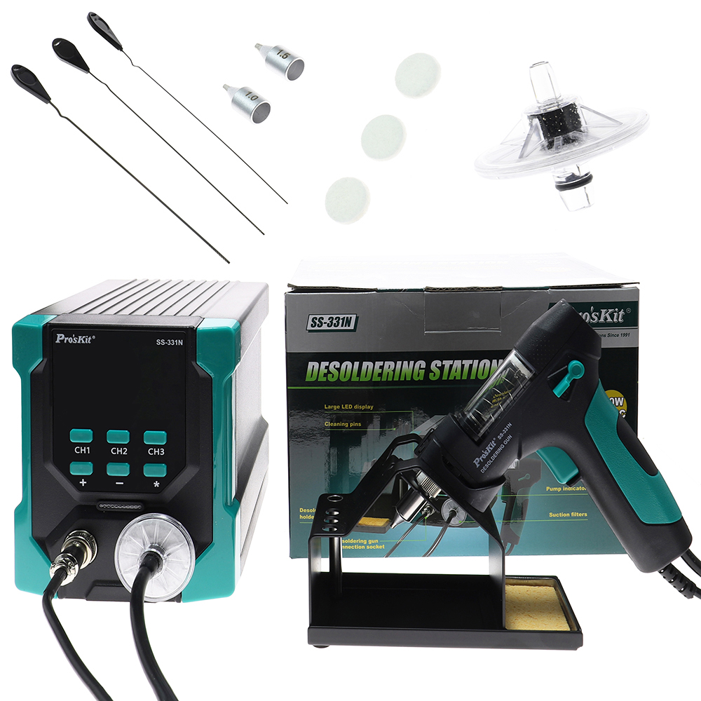 Desoldering Pump Electric Vacuum Station - محطة لحام رقمية كهربائية SS-331N، مسدس