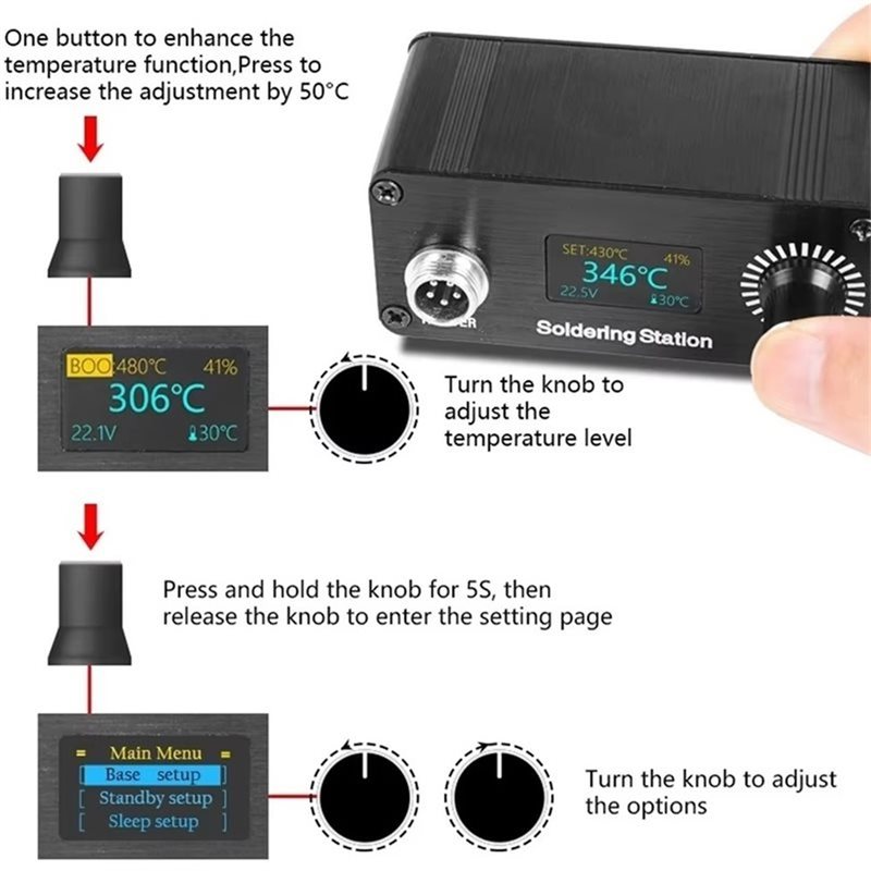 【A56X】محطة لحام رقمية محمولة ص - مراجعة T12 Soldering Station Oled وسعره