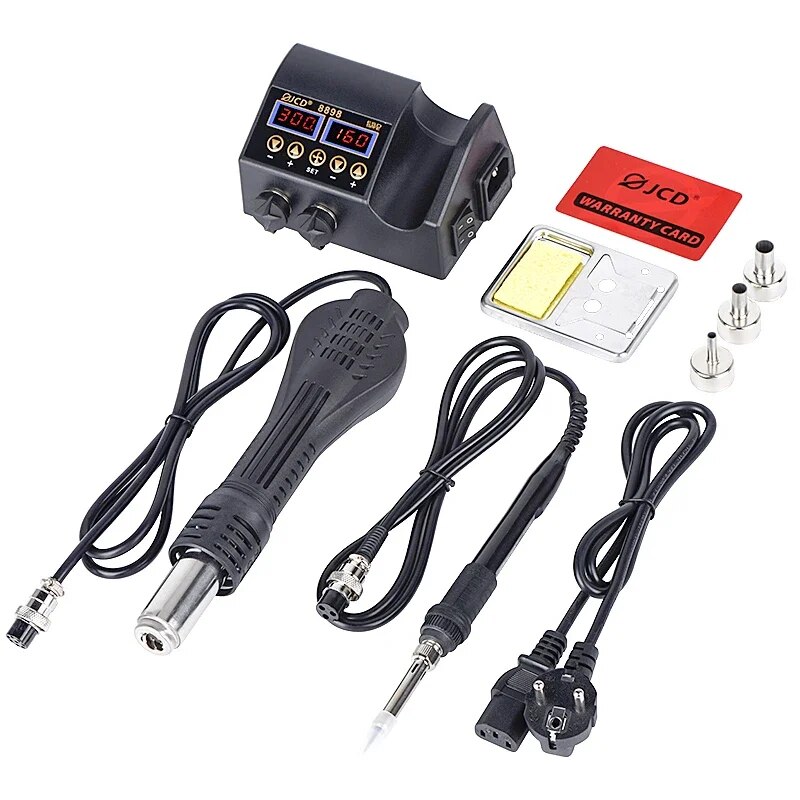 JCD 2 في 1 750 واط محطة لحام L - مراجعة 2 In 1 Soldering Rework Station 750W وسعره