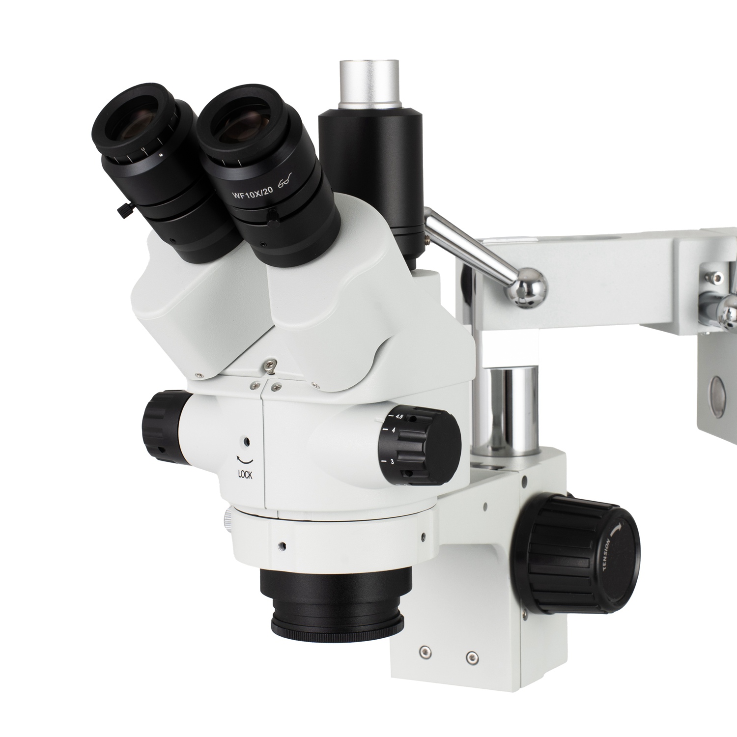رأس مجهر ستيريو ثلاثي العدسات  - مراجعة Trinocular Stereo Microscope 7X-45X وسعره