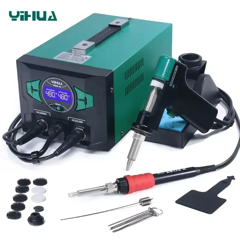 أحدث محطة لحام كهربائية بالشفط - مراجعة Desoldering Pump Electric Vacuum Station وسعره