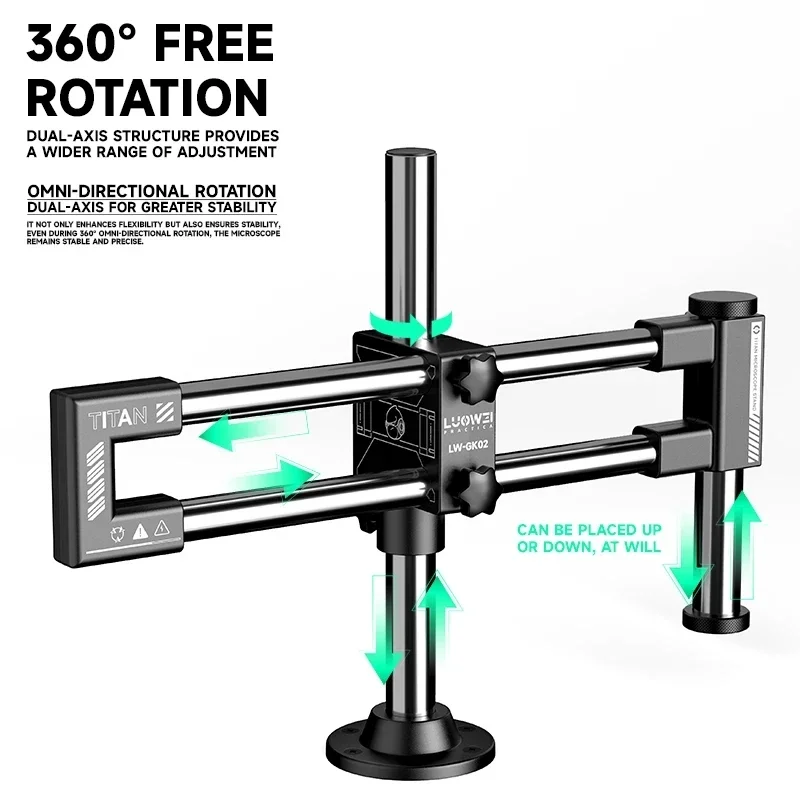 LUOWEI LW-GK02 حامل مجهر ثنائي - مراجعة Articulating Arm Boom Stand Microscope وسعره