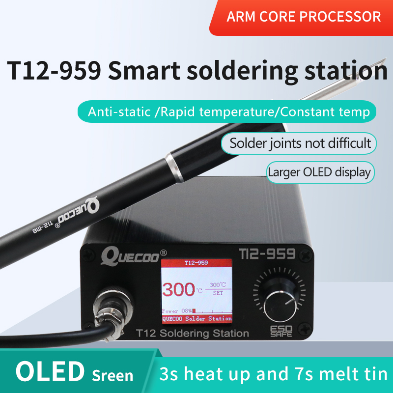 محطة لحام T12-959 V5.1 مع شاشة - مراجعة T12 Soldering Station Oled وسعره