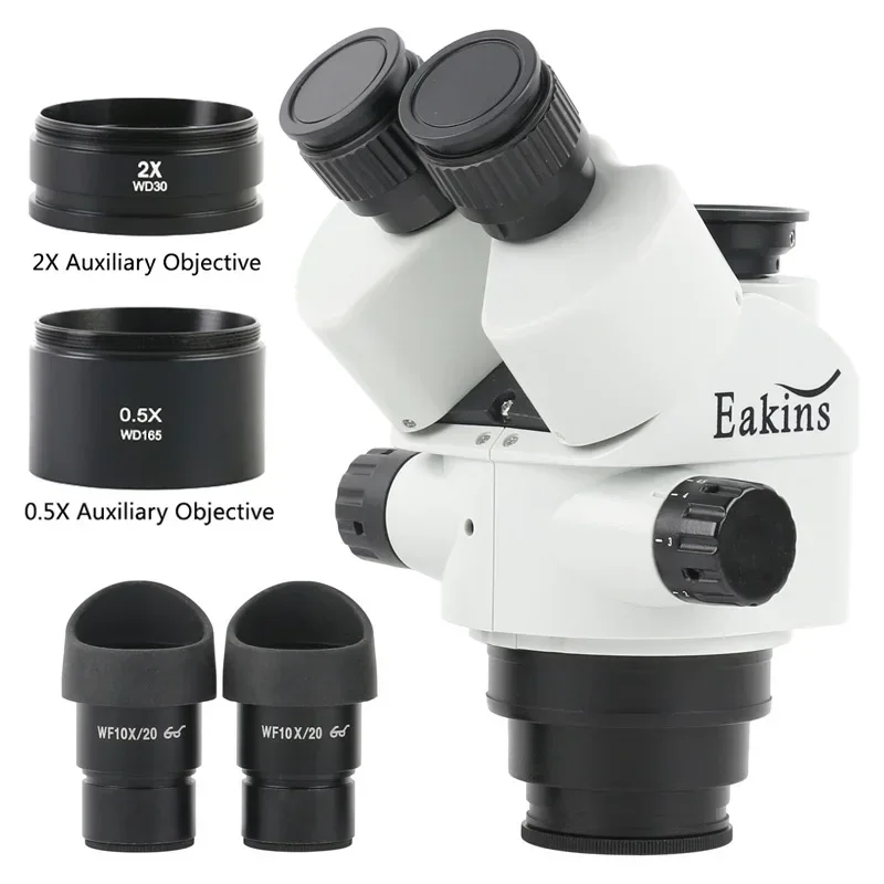 أسود 3.5X 90X 7X-45X مجهر ثلاث - مراجعة Trinocular Stereo Microscope 7X-45X وسعره