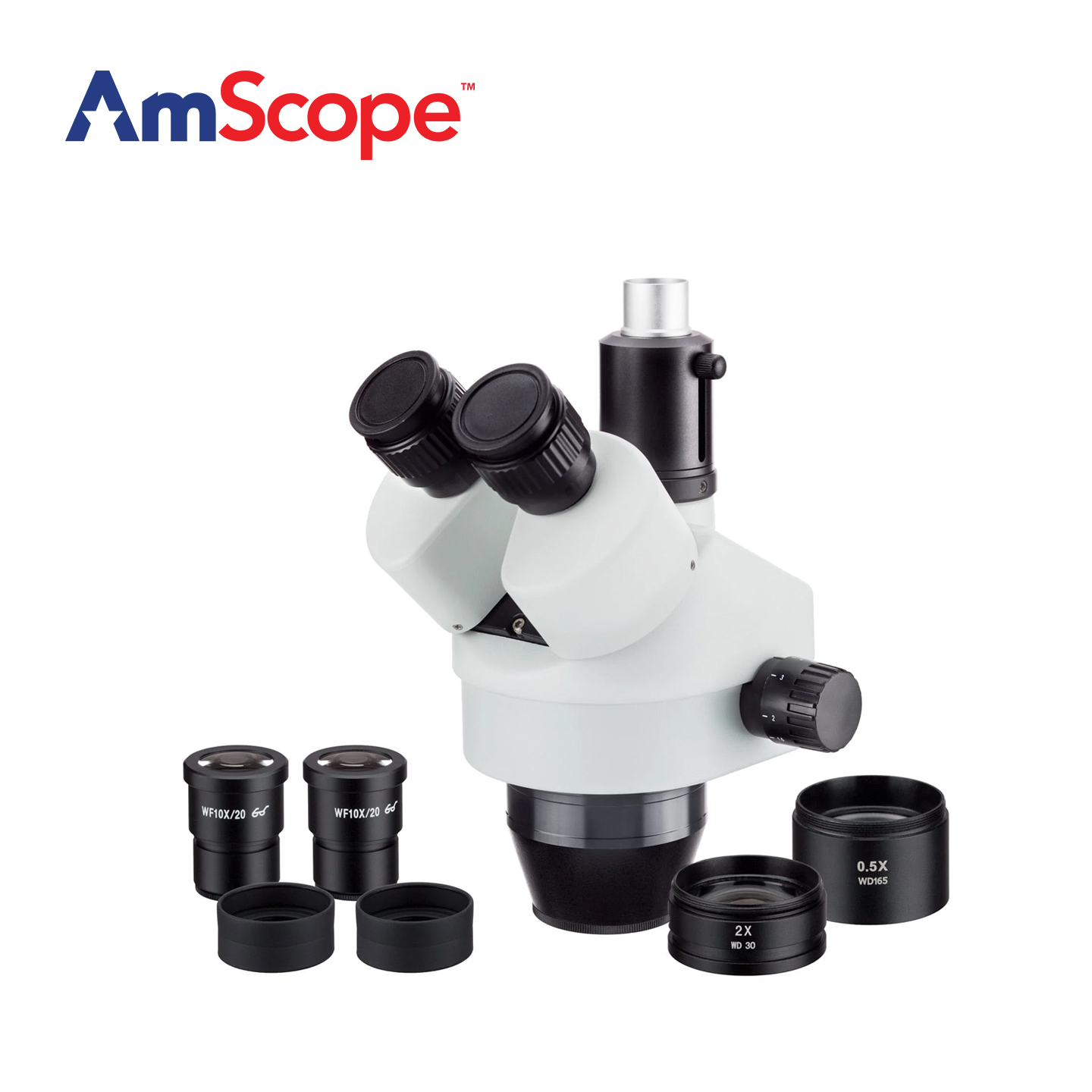 رأس مجهر ستيريو ثلاثي العدسات  - مراجعة Trinocular Stereo Microscope 7X-45X وسعره