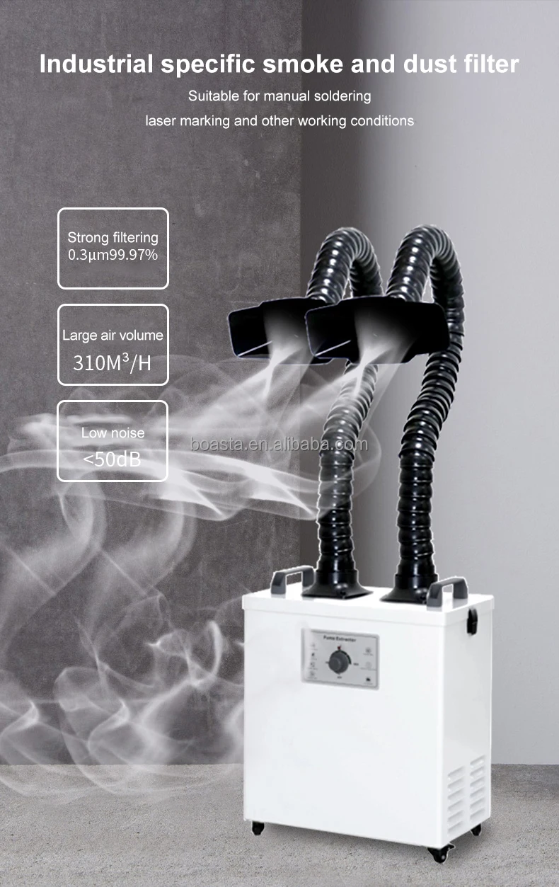جهاز تنقية الهواء بوستا سموك ب - مراجعة Fume Extractor Soldering Dual Arm وسعره