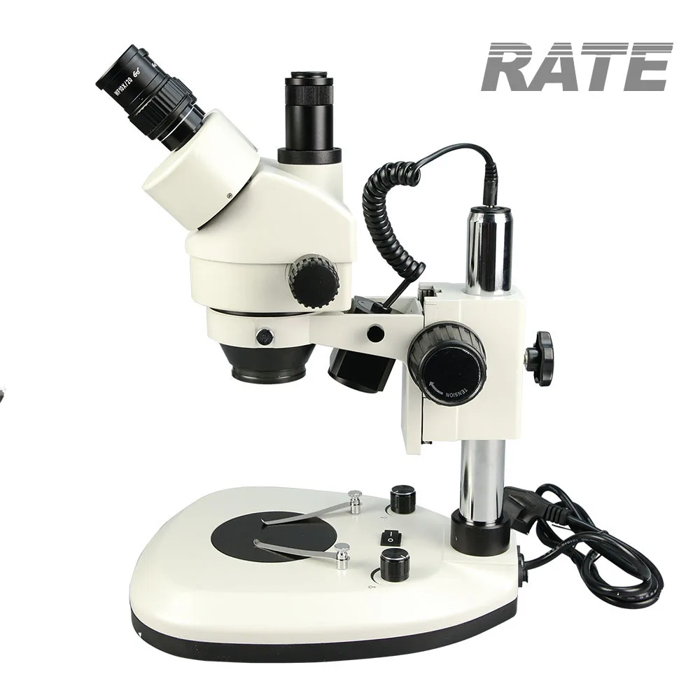 مجهر صناعي ثلاثي العينية بتكبي - مراجعة Trinocular Stereo Microscope 7X-45X وسعره