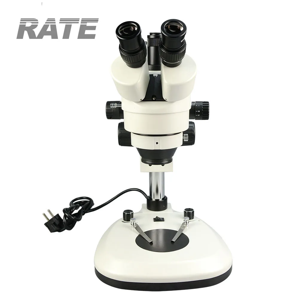مجهر صناعي ثلاثي العينية بتكبي - مراجعة Trinocular Stereo Microscope 7X-45X وسعره