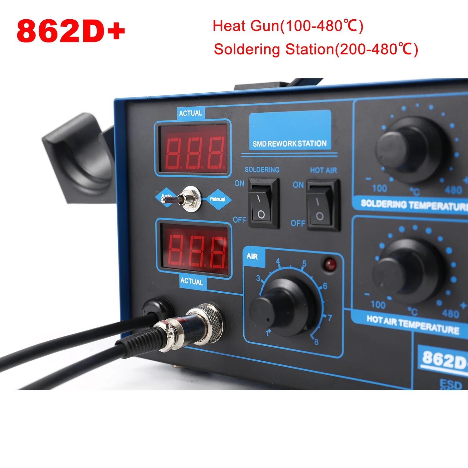 محطة لحام 2 في 1 بقوة 750 واط  - مراجعة 2 In 1 Soldering Rework Station 750W وسعره