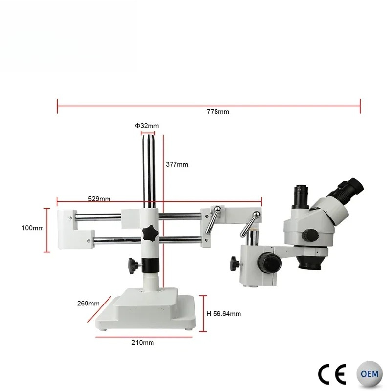 2026/كايسي مجهر ثلاثي العينيات - مراجعة Trinocular Stereo Microscope 7X-45X وسعره