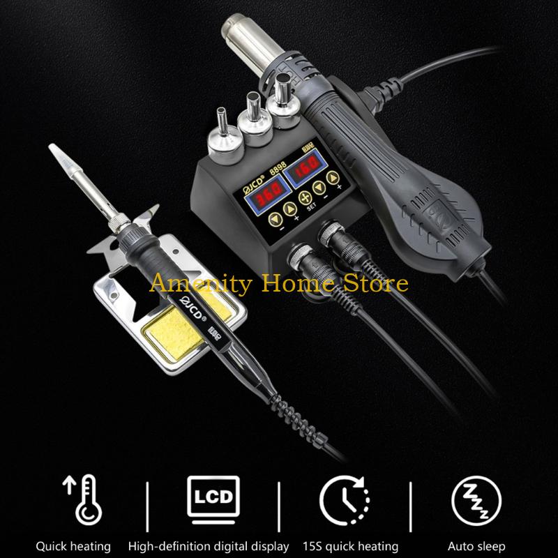F26C 2 في 1 لحام الحديد محطة إ - مراجعة 2 In 1 Soldering Rework Station 750W وسعره
